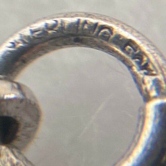 VTG Sterling Silver 925 Forstner Blue Cats Eye Glass Floral Pendant Necklace 16" - Picture 8 of 16